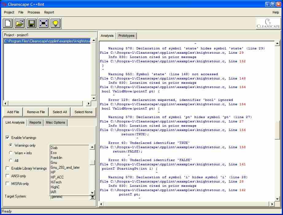 Cleanscape C++lint Static Source Code Analyzer for C/C++